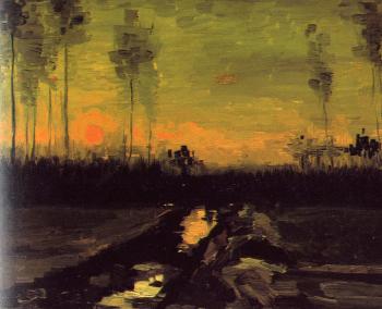 Vincent Van Gogh : Landscape with Sunset